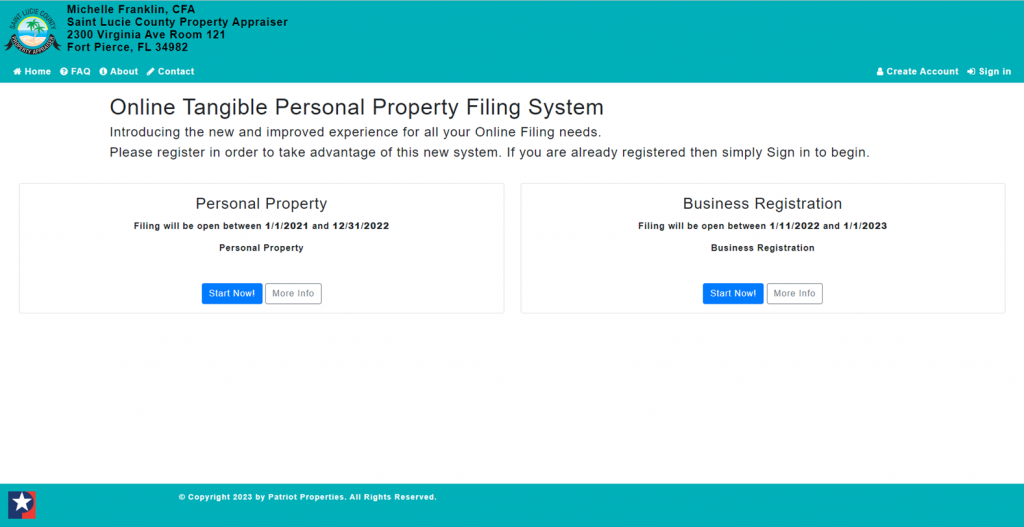 TPP Online Filing System | Saint Lucie County Property Appraiser